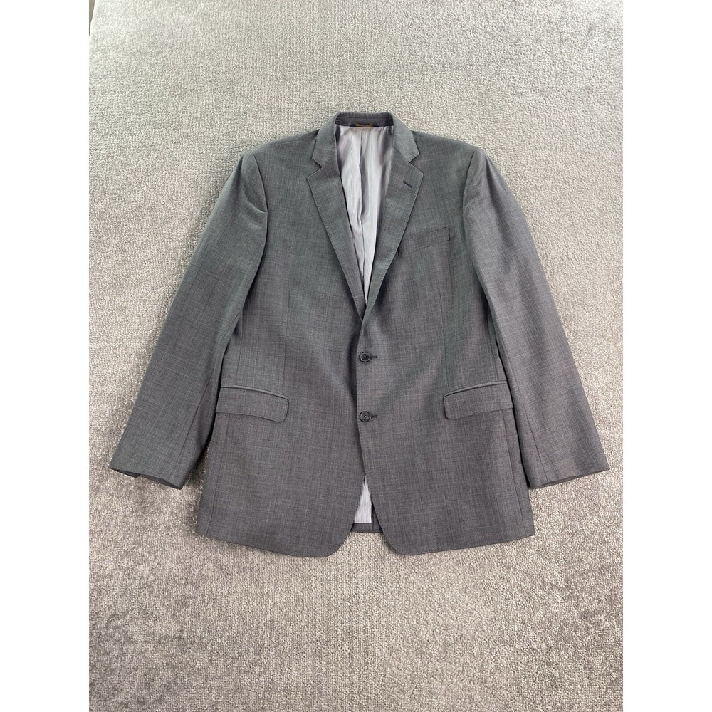 Brooks Brothers Suit Jacket 44 L Gray Wool Windowpane Explorer Regent Fit Luxury